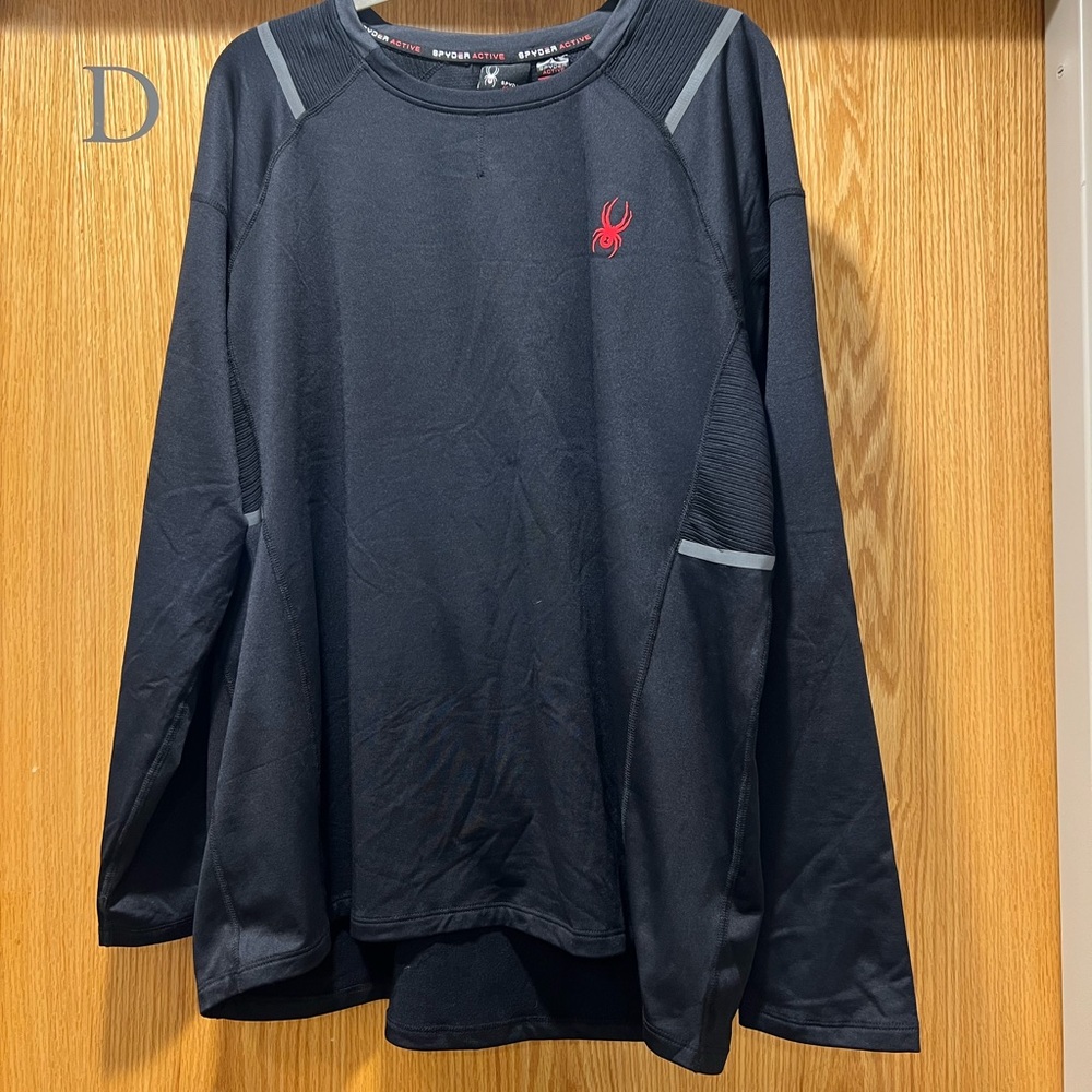 Spyder Men's Active Long Sleeve Tee T-Shirt ProWeb Warm Microfleece Black XL